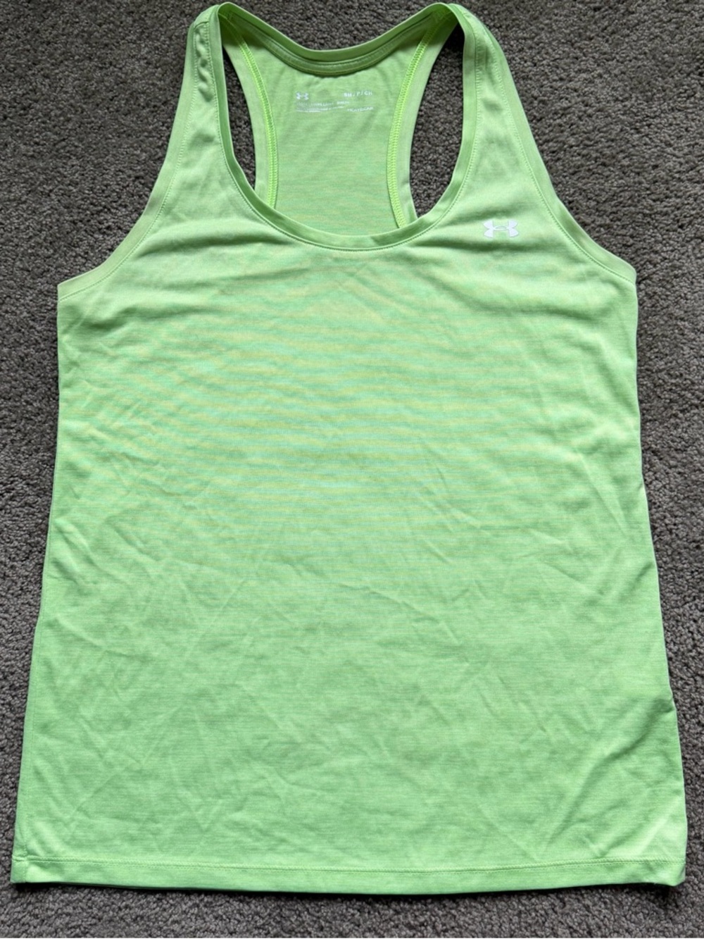 Under Armour Women's Neon Green Heatgear Racerback Tank Top size Small